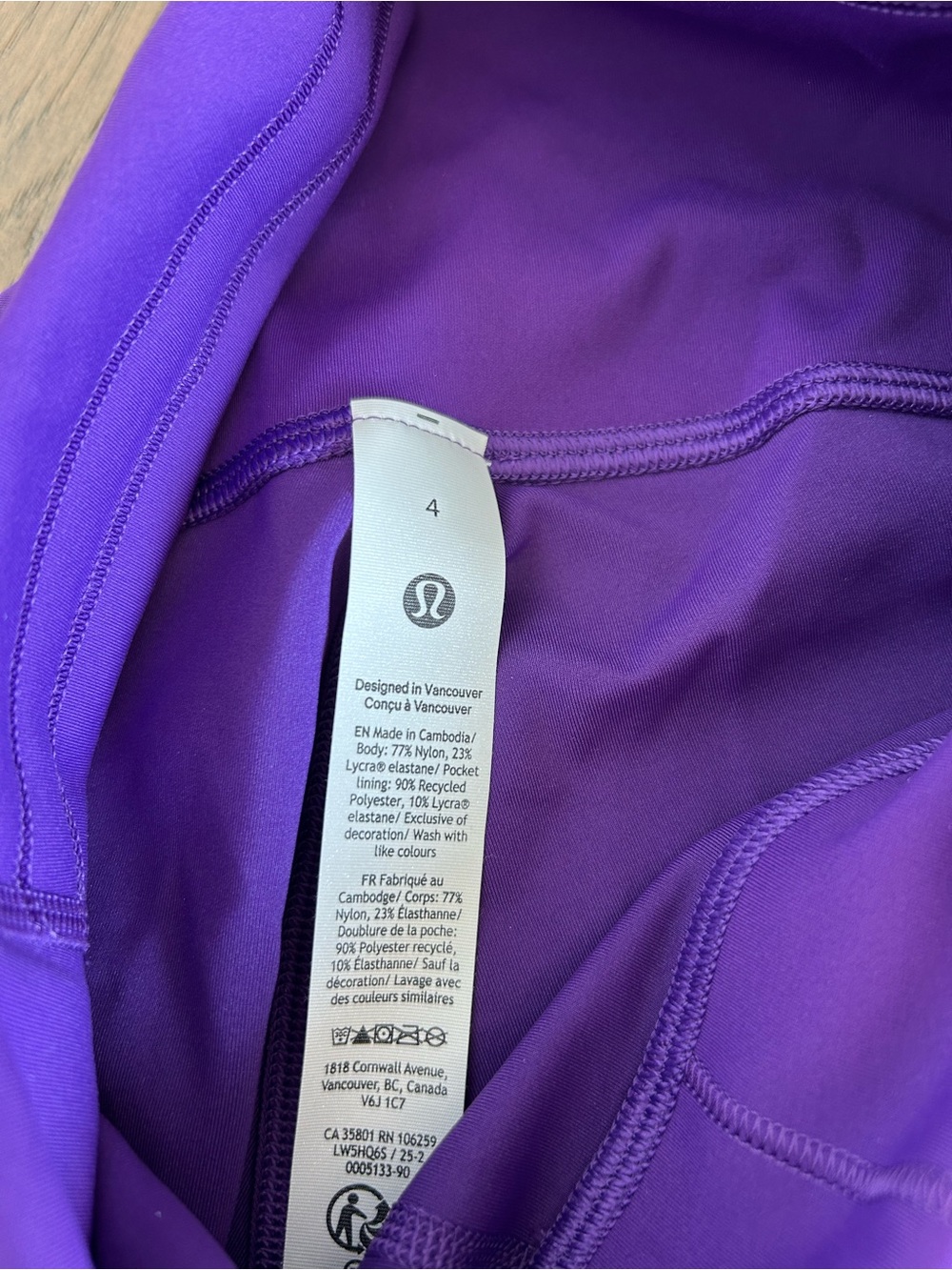 Lululemon Wunder Train High Rise Crop 15” Purple Leggings Size 4 NWT - Picture 4 of 7